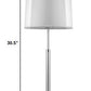 31" Silver Metal Table Lamp With White Empire Shade