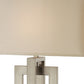 36" Nickel Iron Geometric Table Lamp With Ivory Shade