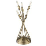 19" Brass Metal Six Light Novelty Table Lamp