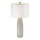 33" Light Gray Ceramic Table Lamp With White Drum Shade