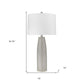 33" Light Gray Ceramic Table Lamp With White Drum Shade