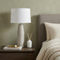 33" Light Gray Ceramic Table Lamp With White Drum Shade