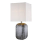 25" Blue and Gray Ceramic Table Lamp With White Square Shade