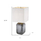 25" Blue and Gray Ceramic Table Lamp With White Square Shade