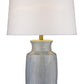 27" Gray Ceramic Table Lamp With White Empire Shade