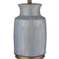 27" Gray Ceramic Table Lamp With White Empire Shade