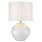 26" White Ceramic Table Lamp With White Drum Shade