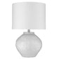 26" White Ceramic Table Lamp With White Drum Shade