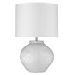 26" White Ceramic Table Lamp With White Drum Shade