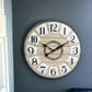 24" Circle Black and White Wood Analog Wall Clock