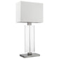 31" Silver Metal and Acrylic Buffet Lamp With White Shade