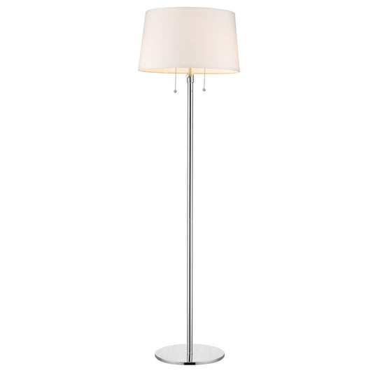 59" Floor Lamp With White Linen Empire Shade