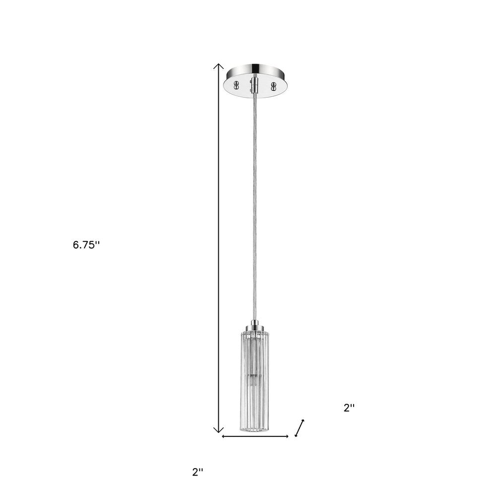 Solo 1-Light Polished Chrome Pendant With Multi-Faceted Round Crystal Shade