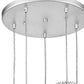 Five Light Acrylic and Steel Shade Hanging Globe Light