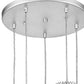 Five Light Acrylic and Steel Shade Hanging Globe Light