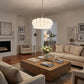 Selene 6-Light Polished Chrome Pendant With Overlapping Frosted White Glass Discs Shade