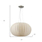 Shanghai 1-Light Brushed Nickel Pendant With Sheer Pearl Ribbon Shade