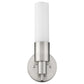 Silver Narrow Wall Light with Frosted Glass Shade