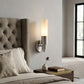 Silver Narrow Wall Light with Frosted Glass Shade