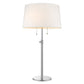 31" Silver Metal Two Light Adjustable Table Lamp With White Empire Shade