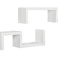 24" Two Shelves Solid Wood Wall Mounted Shelving Unit