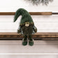 30" Dark Green Fabric Christmas Standing Gnome Tabletop Sculpture