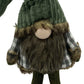 30" Dark Green Fabric Christmas Standing Gnome Tabletop Sculpture
