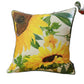 18" White Yellow And Green Sunflower Floral Throw Pillow