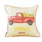 Red and White Pumpkin Truck Throw Pillow