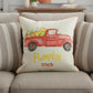 Red and White Pumpkin Truck Throw Pillow