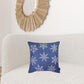 Blue and White Snowflakes Throw Pillow