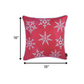 Red and White Snowflakes Throw Pillow