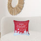 Red Christmas Lights and Reindeer Throw Pillow