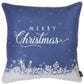 Blue Christmas Snow Decorative Throw Pillow