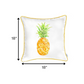 Orange and White Printed Pineapple Throw Pillow