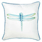 Aqua Blue Watercolor Dragonfly Throw Pillow