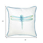 Aqua Blue Watercolor Dragonfly Throw Pillow