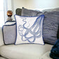 Blue and White Octopus Nautical Throw Pillow