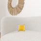 Yellow and White Greek Key Bordered Throw Pillow