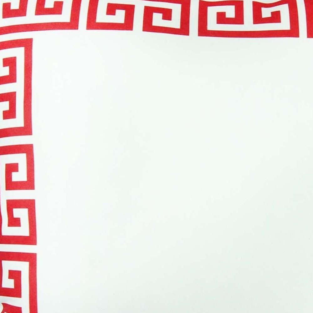 18" Red And White Geometric Fabric Throw Pillow