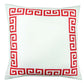 18" Red And White Geometric Fabric Throw Pillow
