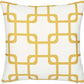 Yellow and White Grid Geometric Throw Pillow