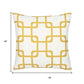 Yellow and White Grid Geometric Throw Pillow