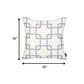 Gray and White Grid Geometric Throw Pillow