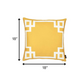 Yellow and White Geometric Border Throw Pillow