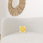 Yellow and White Geometric Border Throw Pillow