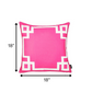 Pink and White Geometric Border Throw Pillow