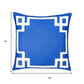 18" Blue And White Geometric Fabric Throw Pillow