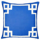 18" Blue And White Geometric Fabric Throw Pillow
