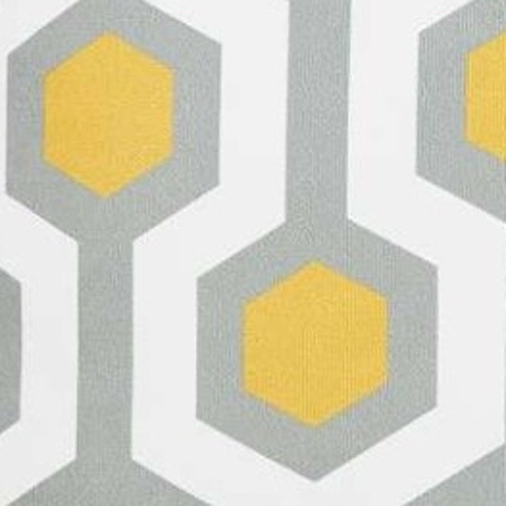 Yellow and Gray Geometric Circuit Throw Pillow